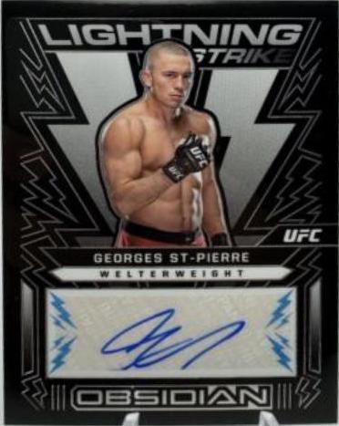Georges St-Pierre 2023 Panini Chronicles UFC Obsidian Lightning Strike Signatures #14 Blue