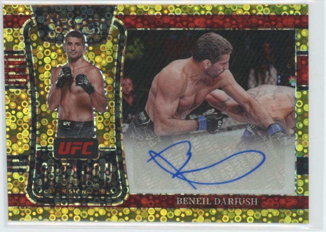 Beneil Dariush 2022 Panini Select UFC Octagon Action Signatures #43 Gold Disco