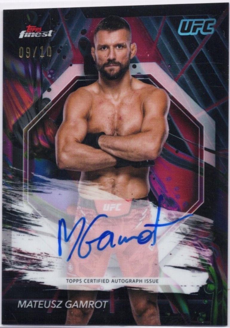 Mateusz Gamrot 2024 Topps Finest UFC Finest Autographs #FA-MZG Refractor