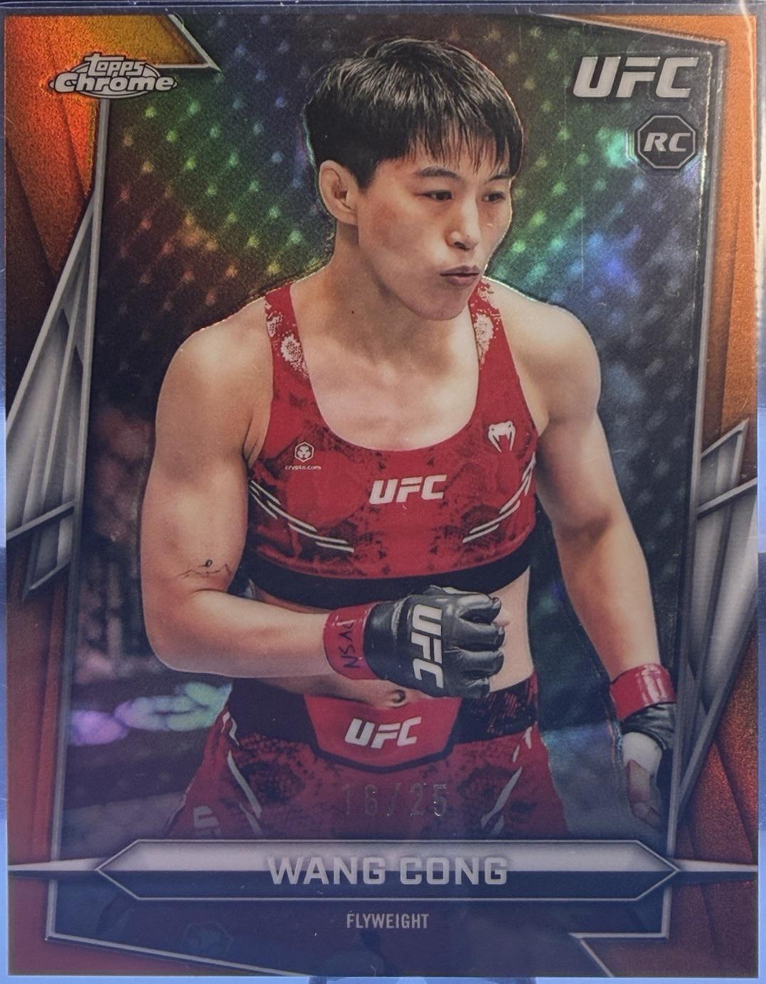 Wang Cong 2026 Topps Chrome UFC Base #13 Orange Refractor