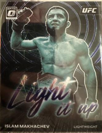 Islam Makhachev 2023 Panini Donruss Optic UFC Light It Up #7 Purple Velocity