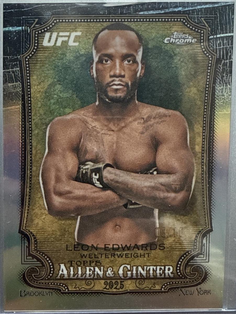 Leon Edwards 2026 Topps Chrome UFC Allen & Ginter #AG-8 Aqua Refractor