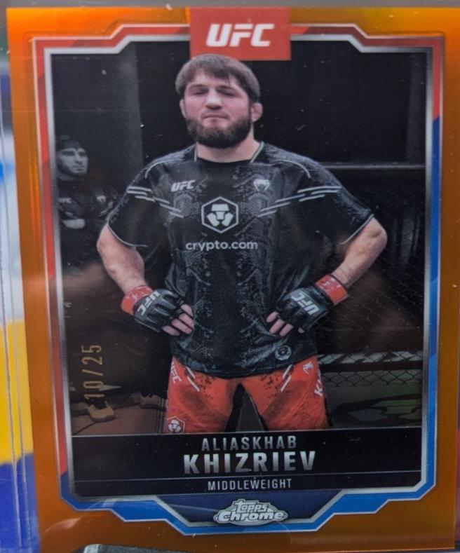 Aliaskhab Khizriev 2025 Topps Chrome UFC Base #196 Orange Refractor