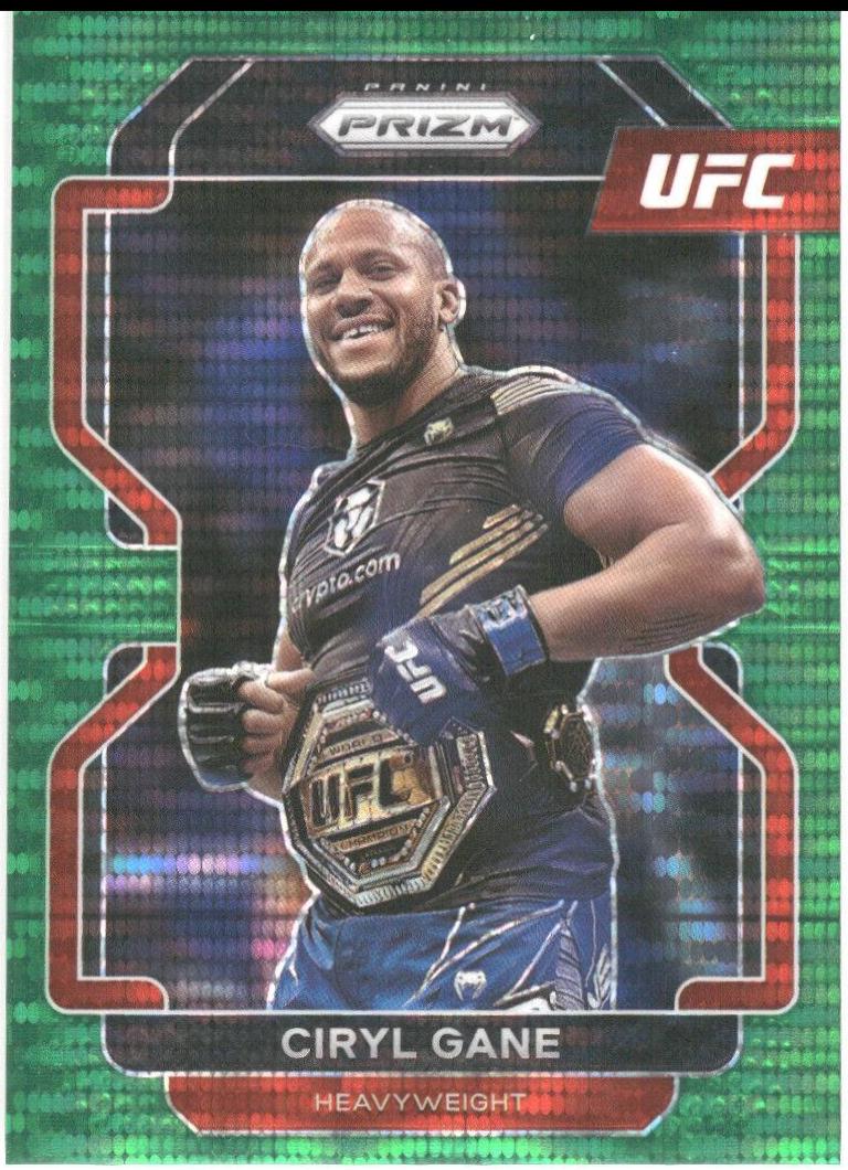 Ciryl Gane 2022 Panini Prizm UFC Base #101 Green Pulsar