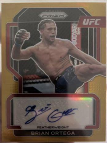 Brian Ortega 2022 Panini Prizm UFC Signatures #36 Gold