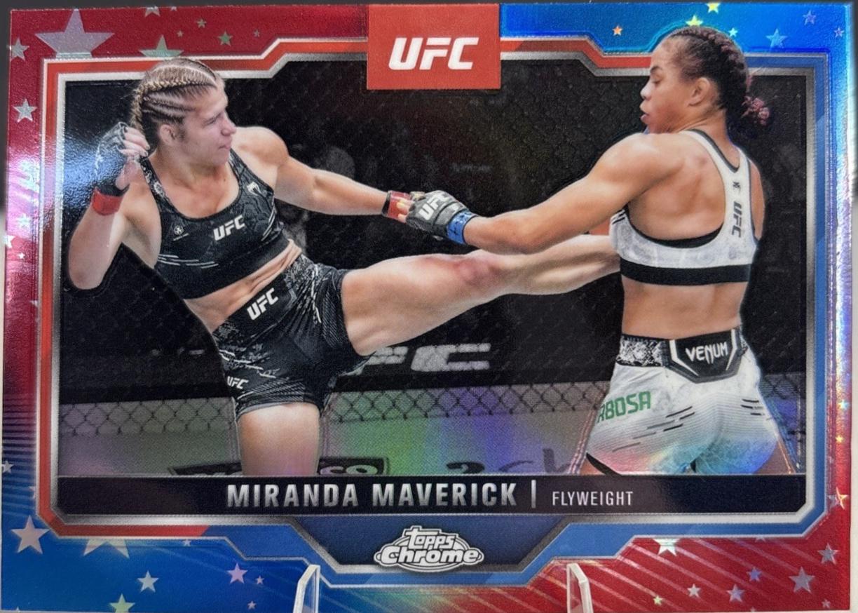 Miranda Maverick 2025 Topps Chrome UFC Base #5 Red & Blue Refractor