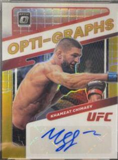 Khamzat Chimaev 2022 Panini Donruss Optic UFC Opti-Graphs #18 Gold
