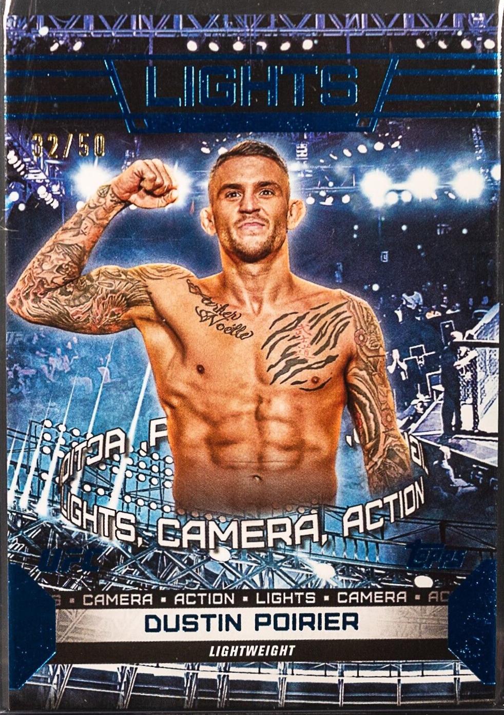 Dustin Poirier 2024 Topps Knockout UFC Lights (Lights, Camera, Action) #LTS-16 Blue