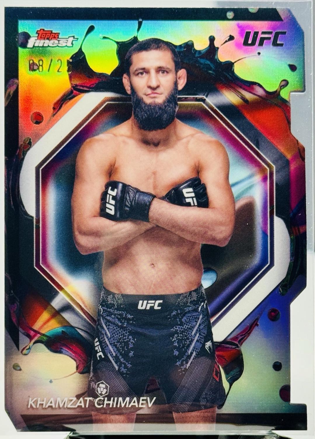 Khamzat Chimaev 2024 Topps Finest UFC Base Rare #212 Die-Cut Refractor