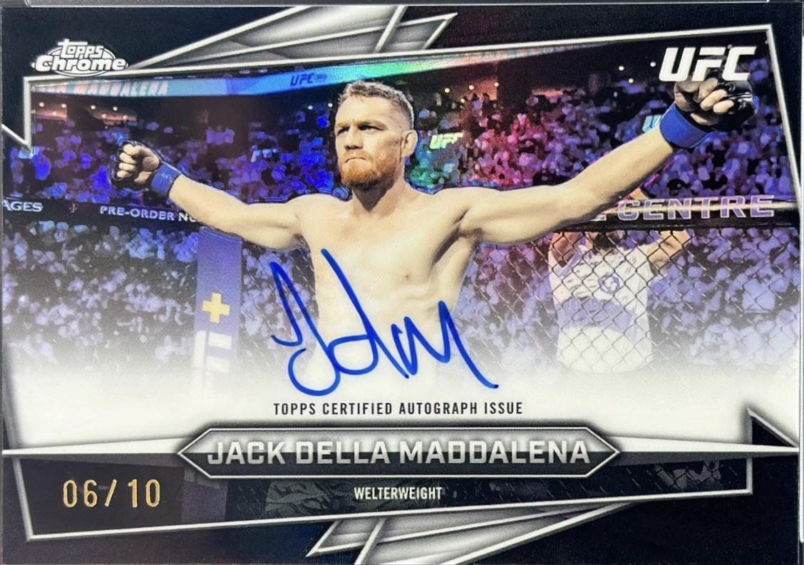 Jack Della Maddalena 2026 Topps Chrome UFC Base Autographs #BAV-JD Black Refractor