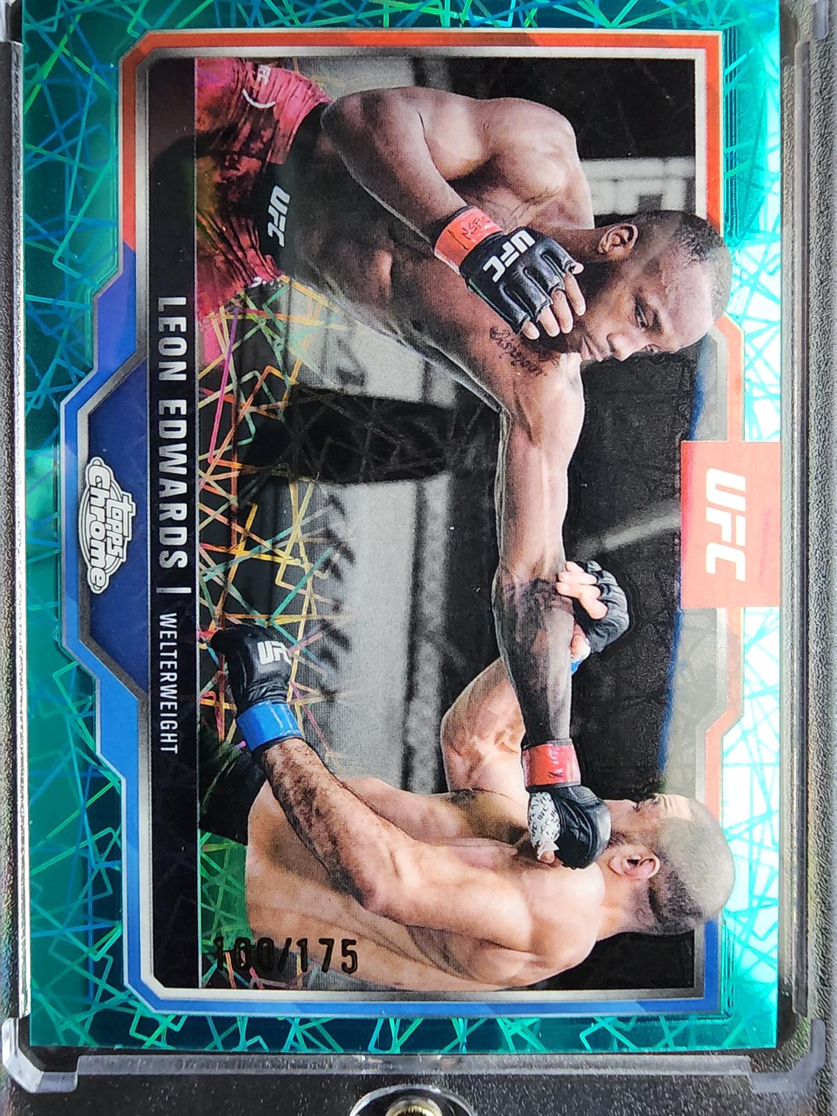 Leon Edwards 2025 Topps Chrome UFC Base #139 Teal Lazer Refractor