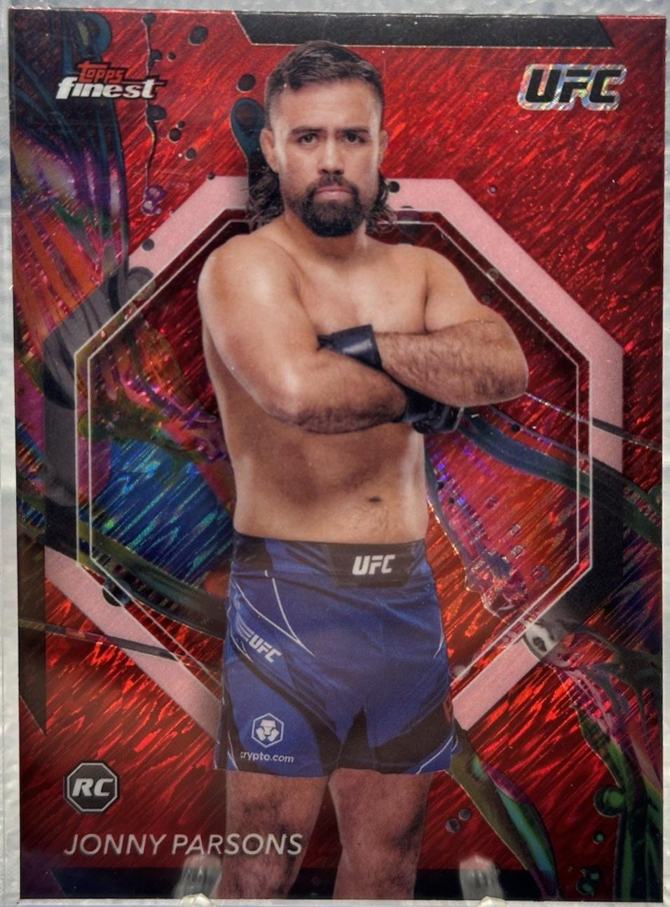 Jonny Parsons 2024 Topps Finest UFC Base Common #10 Red Shimmer Refractor