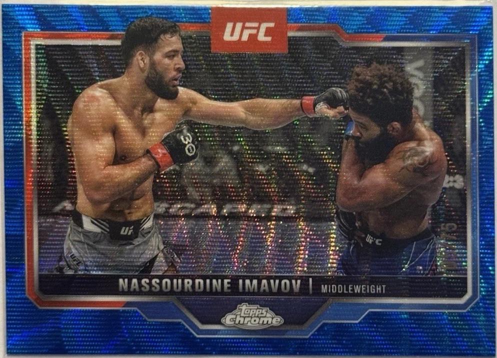 Nassourdine Imavov 2025 Topps Chrome UFC Base #155 Blue Wave Refractor