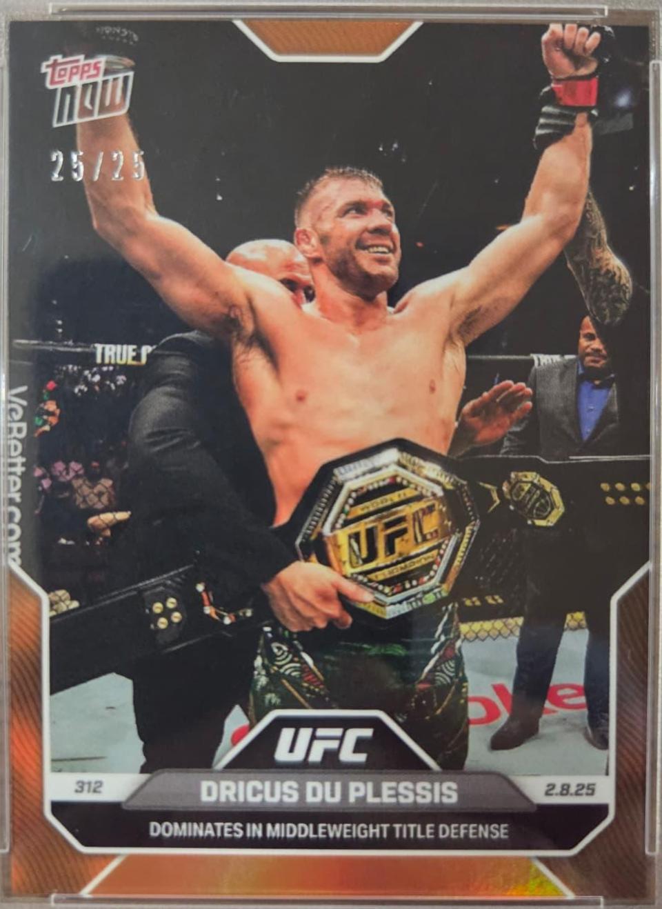 Dricus Du Plessis Topps Now UFC Base #7 Orange Foil