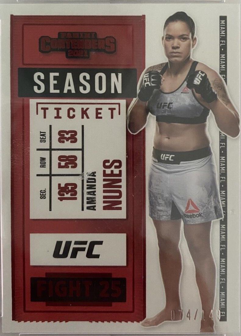 Amanda Nunes 2021 Panini Chronicles UFC Base Contenders Season Ticket #7 Red
