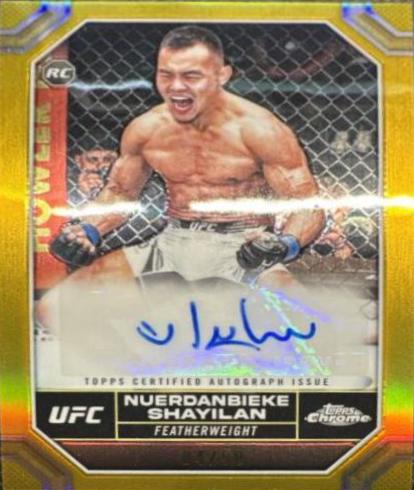 Shayilan Nuerdanbieke 2024 Topps Chrome UFC Chrome Rookie Autographs #CRA-SNU Gold Refractor