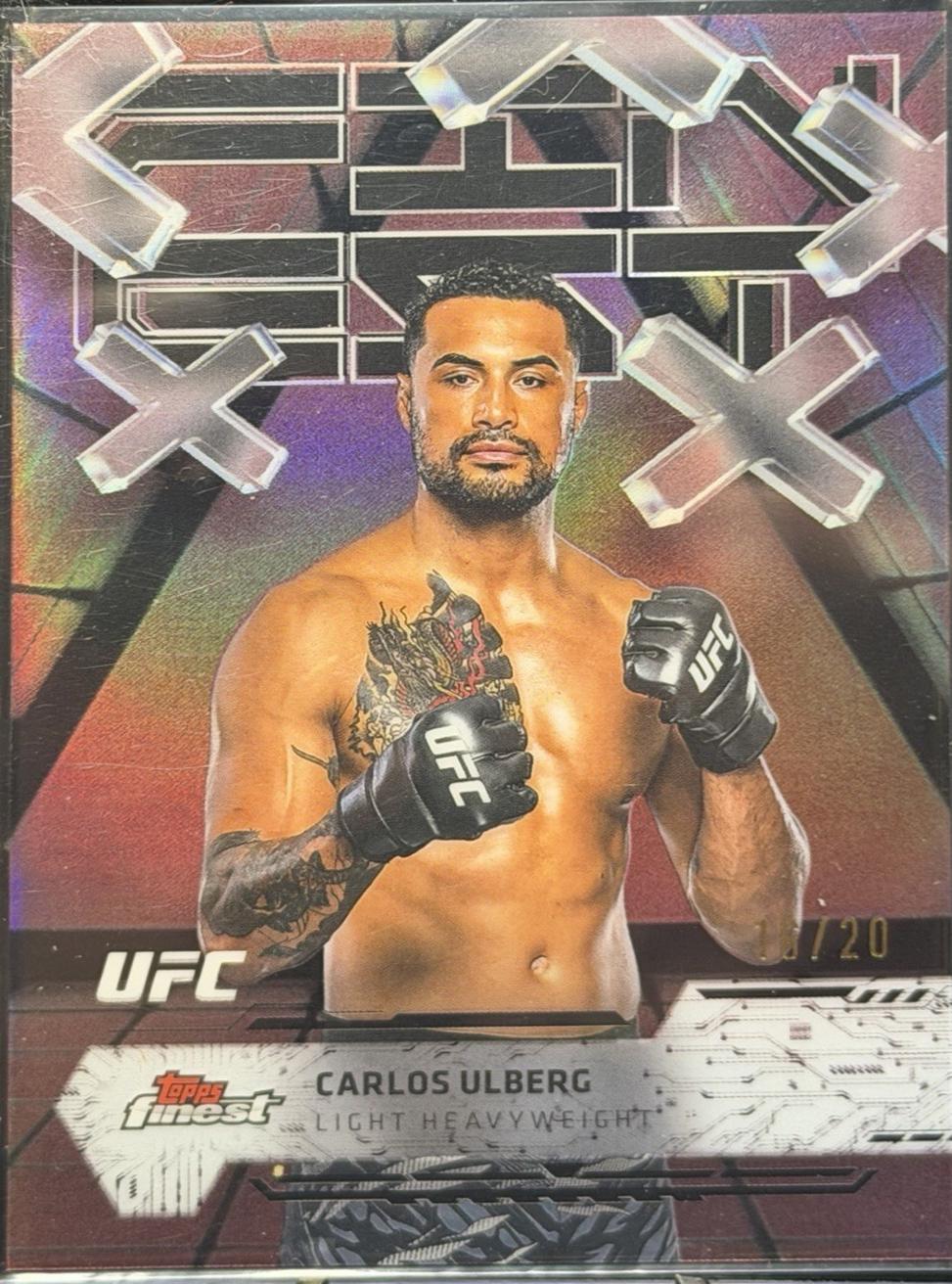 Carlos Ulberg 2025 Topps Finest UFC Base Common #37 Red Black Vapor Refractor