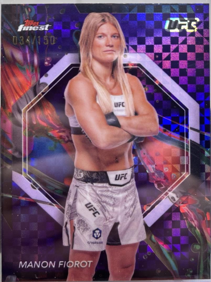 Manon Fiorot 2024 Topps Finest UFC Base Common #41 Purple Checkerboard Refractor