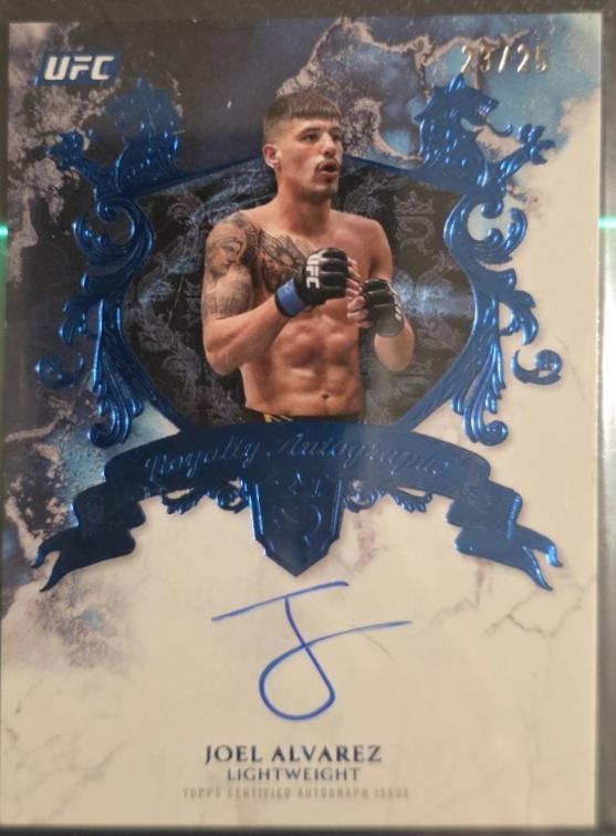 Joel Alvarez 2025 Topps Royalty UFC Royalty Relic Signatures #RYR-JA Blue