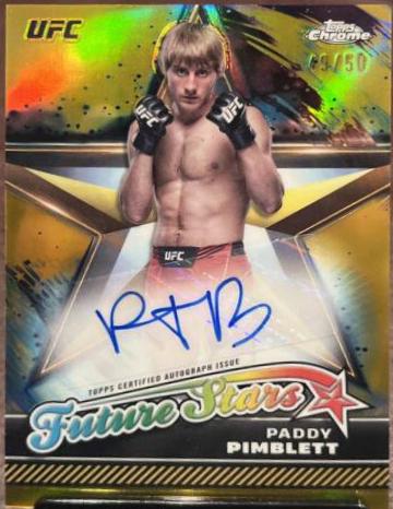 Paddy Pimblett 2024 Topps Chrome UFC Future Stars Autographs #FSA-PPI Gold Refractor