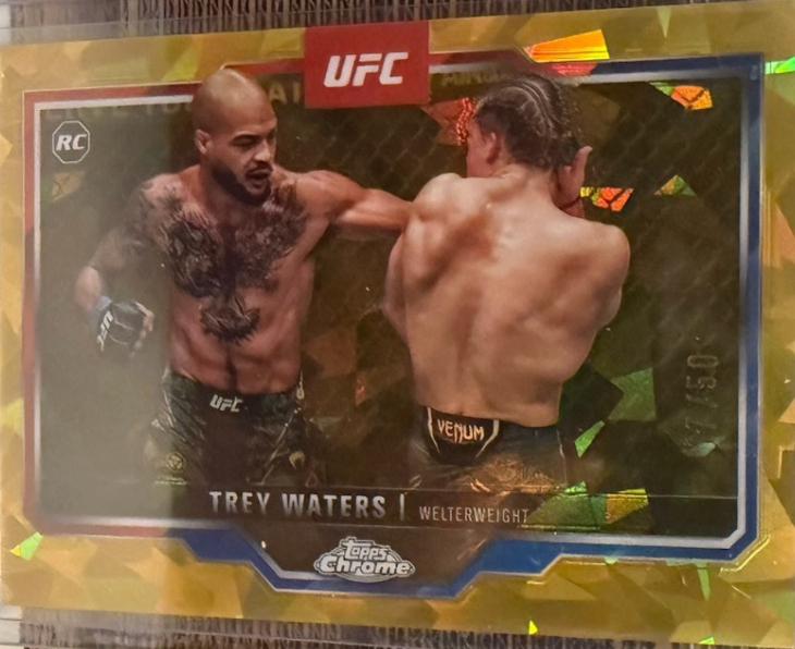 Trey Waters 2025 Topps Chrome Sapphire UFC Base Sapphire #48 Gold Sapphire