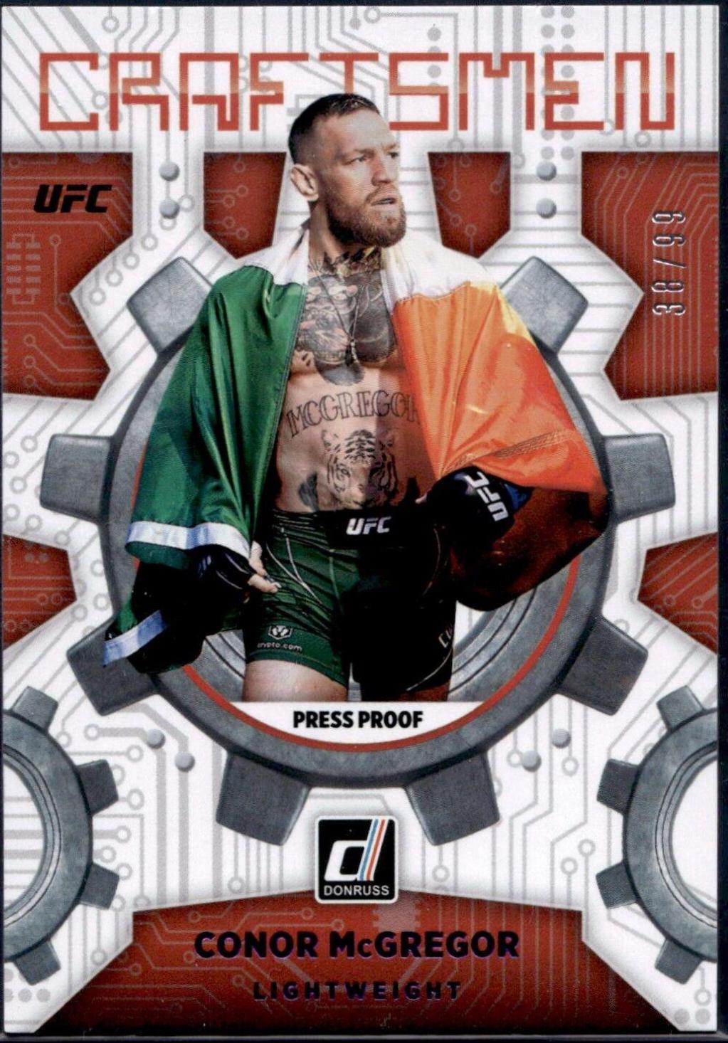 Conor McGregor 2022 Panini Donruss UFC Craftsmen #17 Press Proof Purple