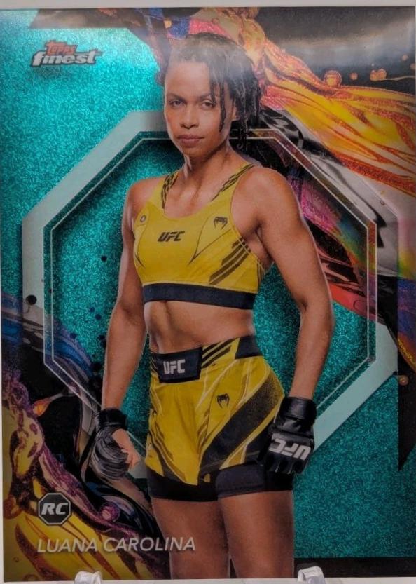 Luana Carolina 2024 Topps Finest UFC Base Uncommon #126 Aqua Glitter Refractor