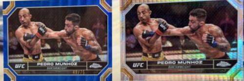 Pedro Munhoz 2024 Topps Chrome UFC Base #155 Blue Wave Refractor