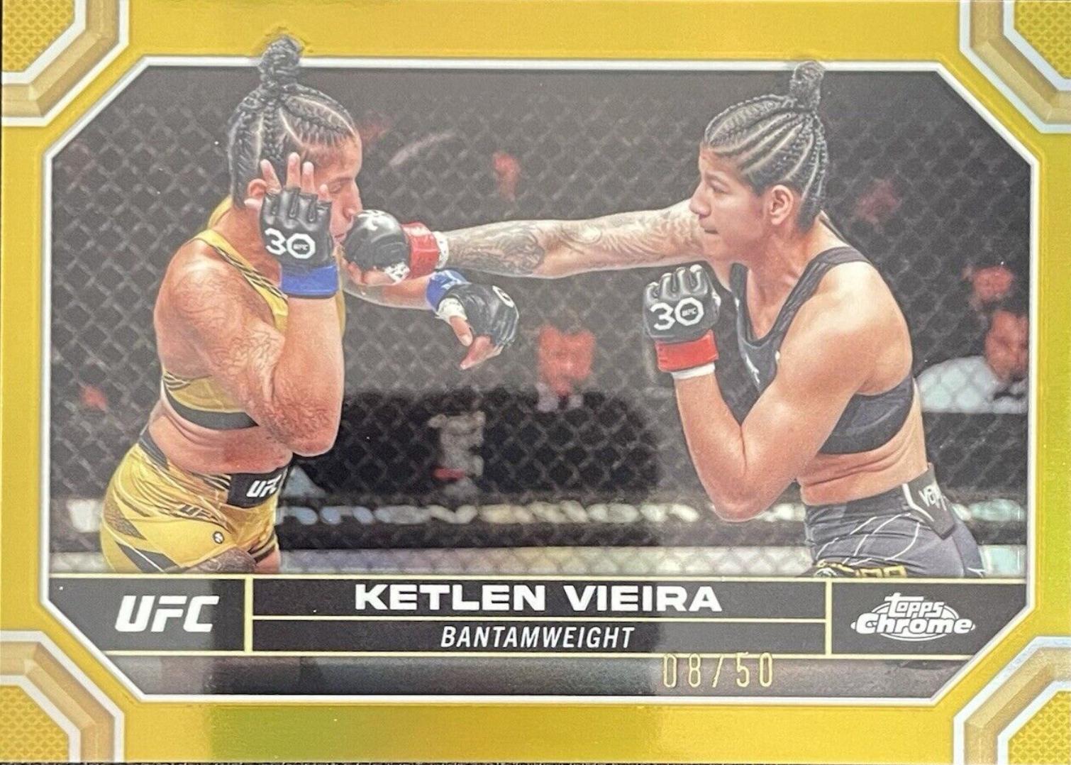 Ketlen Vieira 2024 Topps Chrome UFC Base #111 Gold Refractor