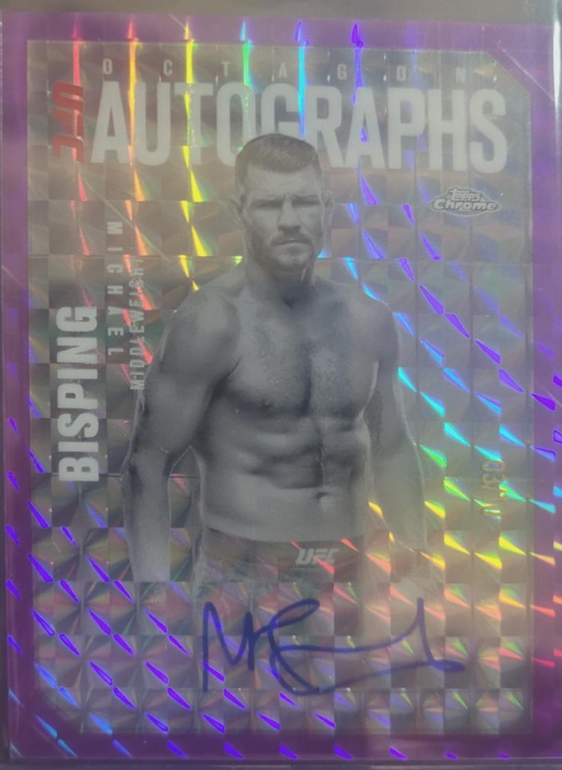 Michael Bisping 2025 Topps Chrome UFC Octagon Legends Autographs #OLA-MB Geometric Purple Refractor