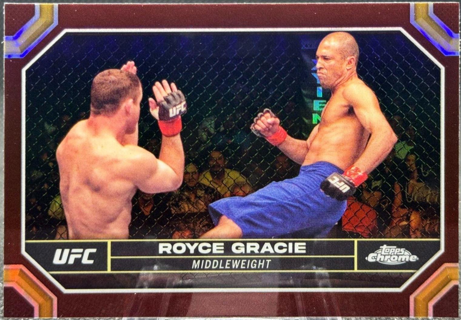Royce Gracie 2024 Topps Chrome UFC Base #170 Magenta Refractor