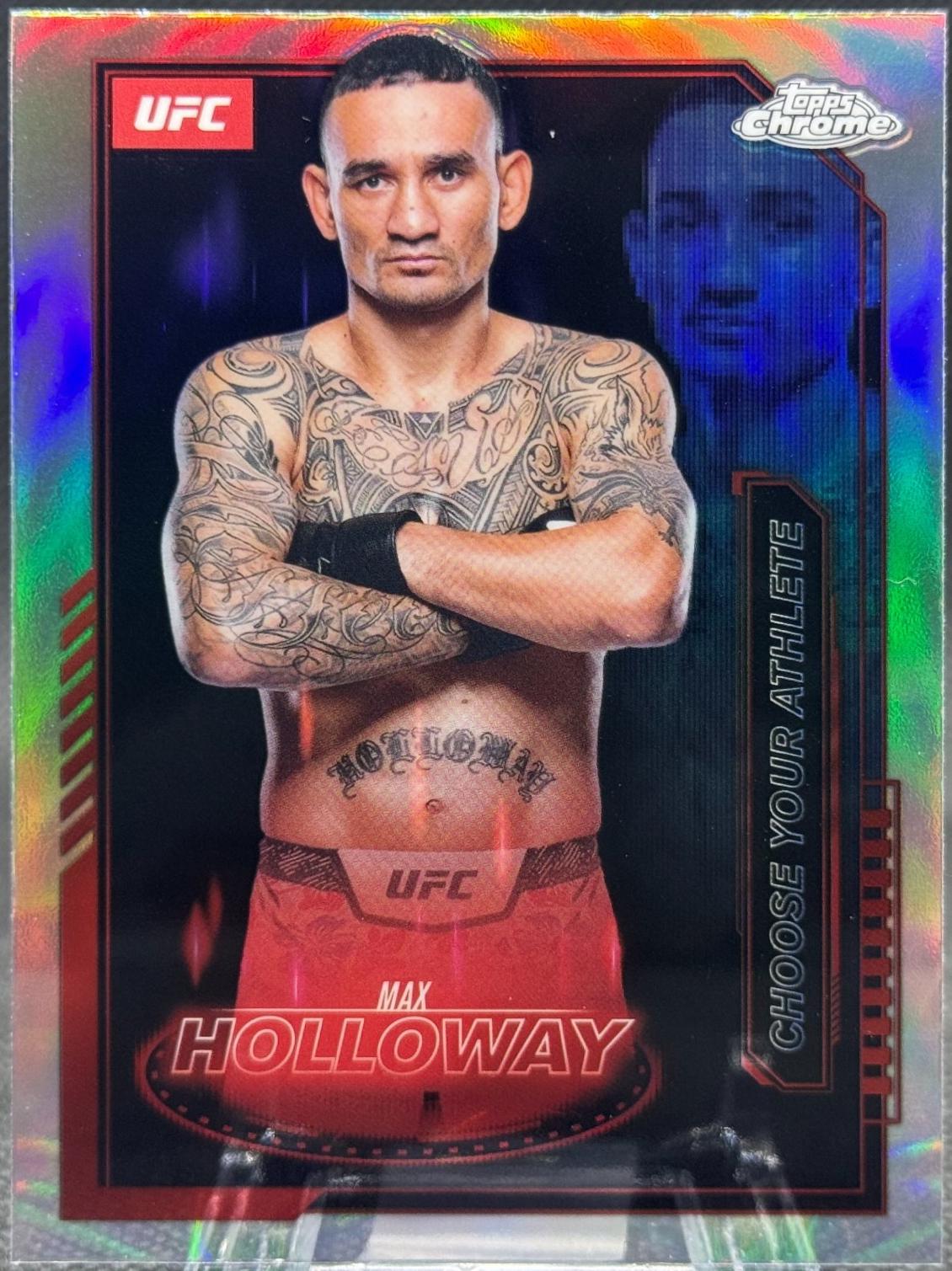 Max Holloway 2025 Topps Chrome UFC Mission Control #MCL-16 Refractor