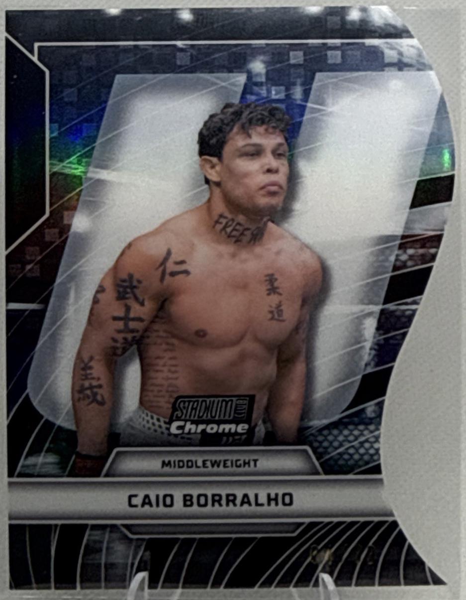 Caio Borralho 2026 Topps Stadium Club UFC Triumvirates #TV-55 Green Refractor