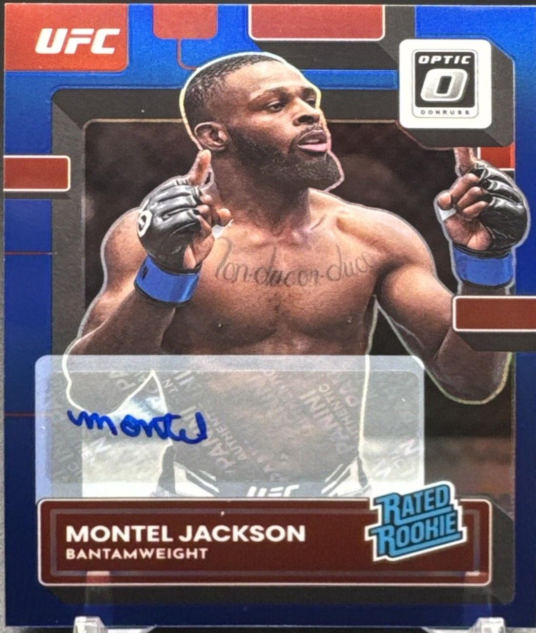 Montel Jackson 2023 Panini Donruss Optic UFC Base Rated Rookies Signatures #131 Blue