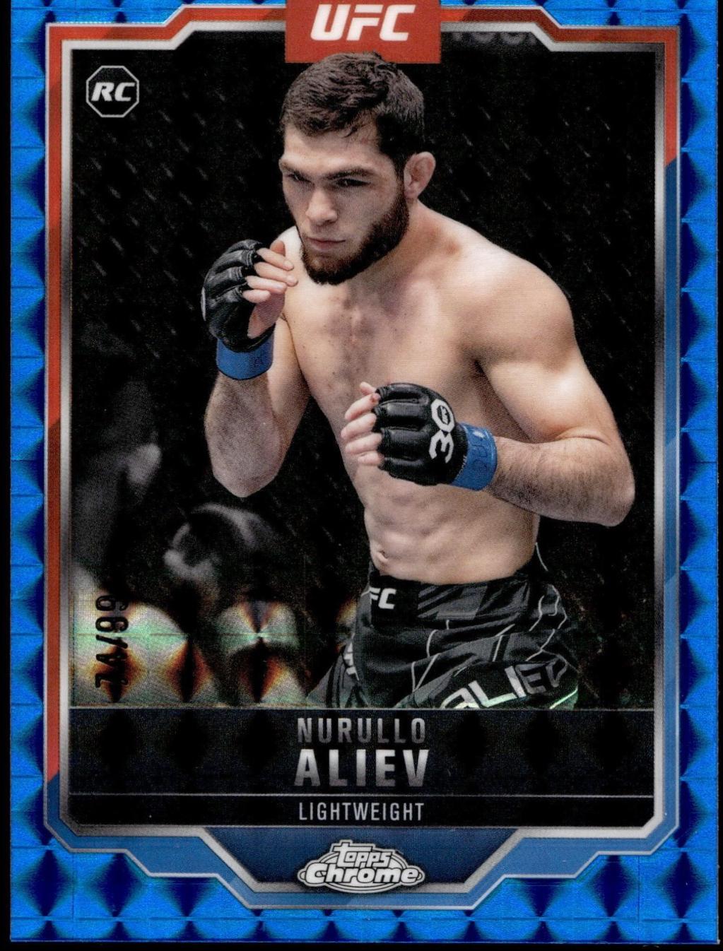Nurullo Aliev 2025 Topps Chrome UFC Base #105 Blue Geometric Refractor