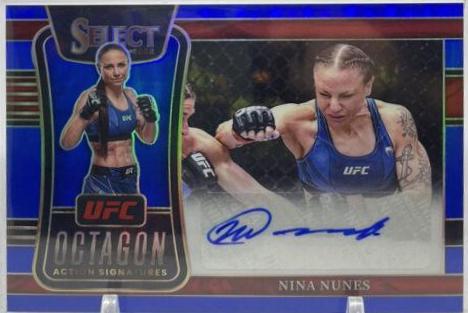 Nina Nunes 2022 Panini Select UFC Octagon Action Signatures #42 Blue