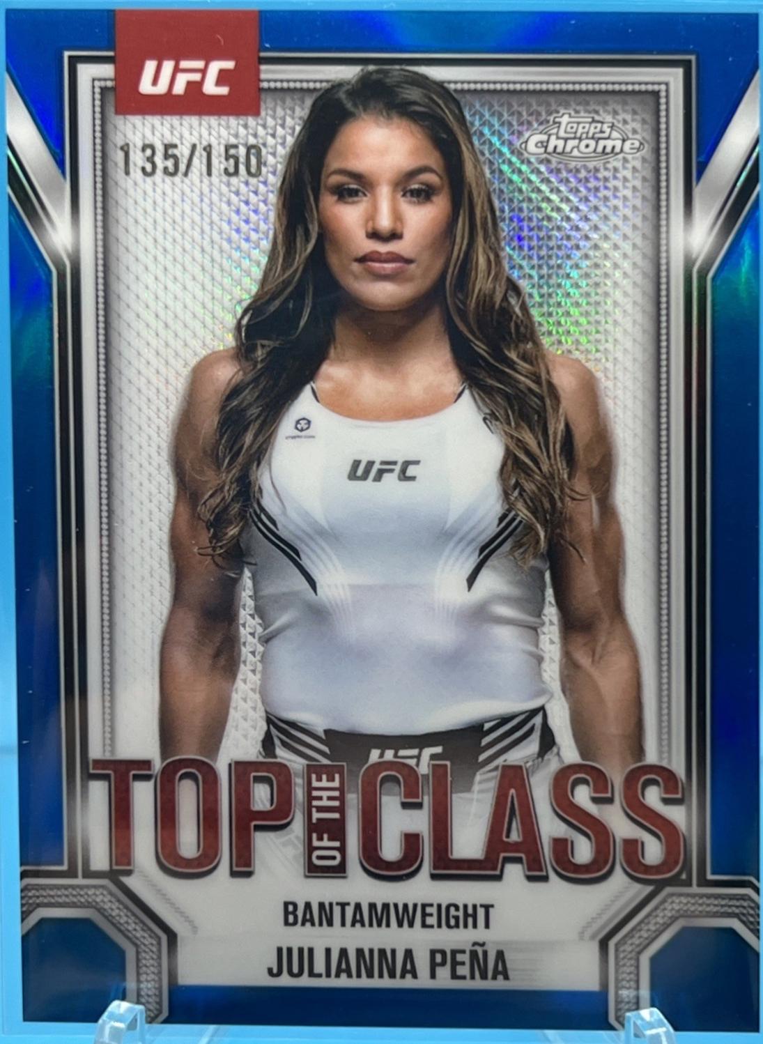 Julianna Peña 2025 Topps Chrome UFC Top of the Class #TTC-7 Blue Refractor