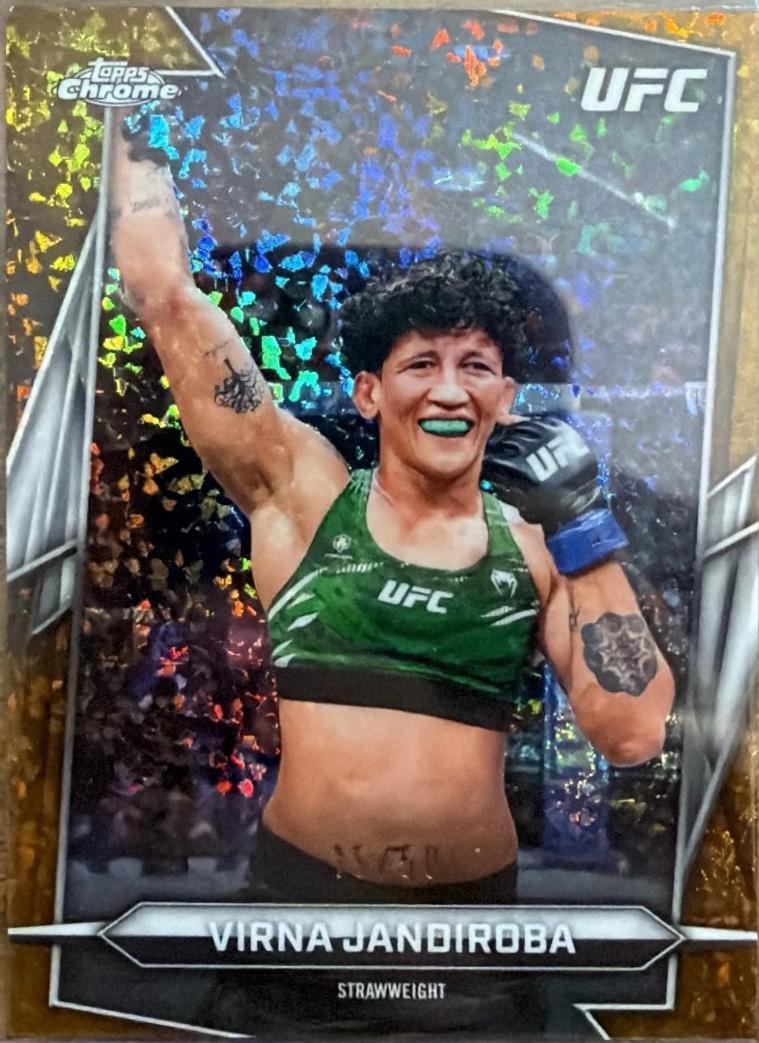 Virna Jandiroba 2026 Topps Chrome UFC Base #73 Gold Mini Diamonds Refractor