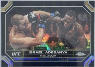 Israel Adesanya 2024 Topps Chrome UFC Base #81 Black Refractor