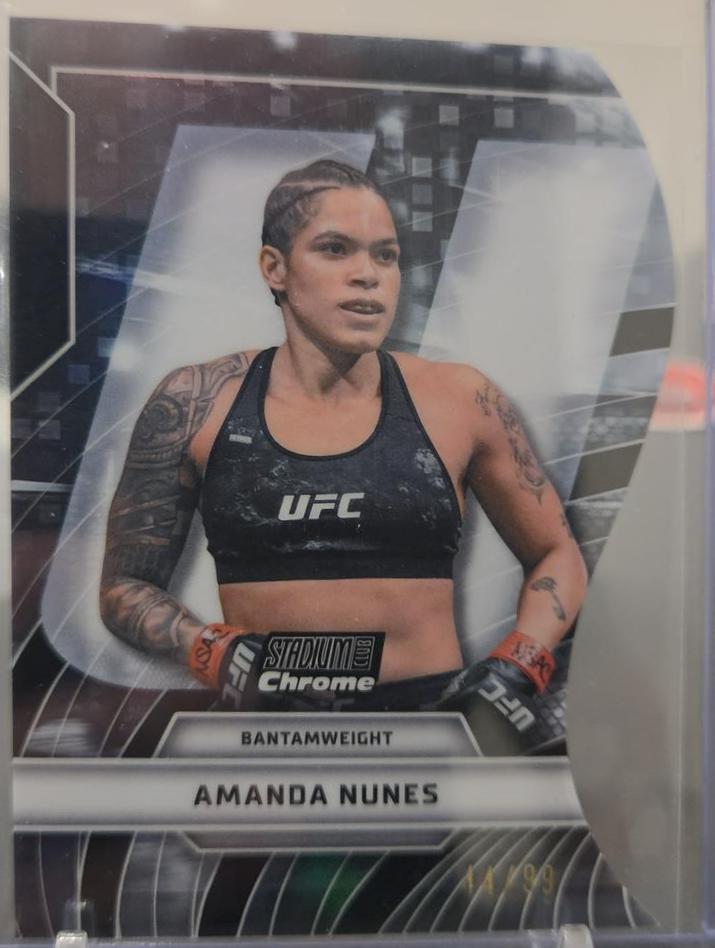 Amanda Nunes 2026 Topps Stadium Club UFC Triumvirates #TV-22 Black Refractor
