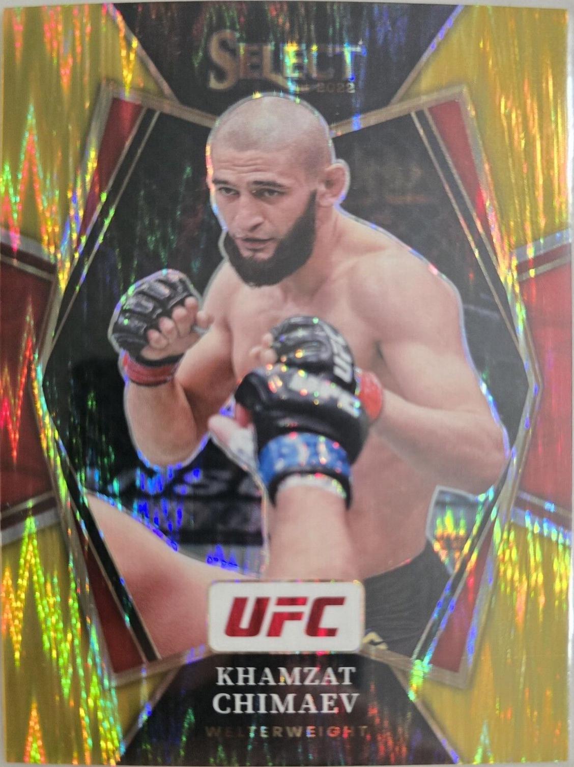 Khamzat Chimaev 2022 Panini Select UFC Premier Level #135 Gold