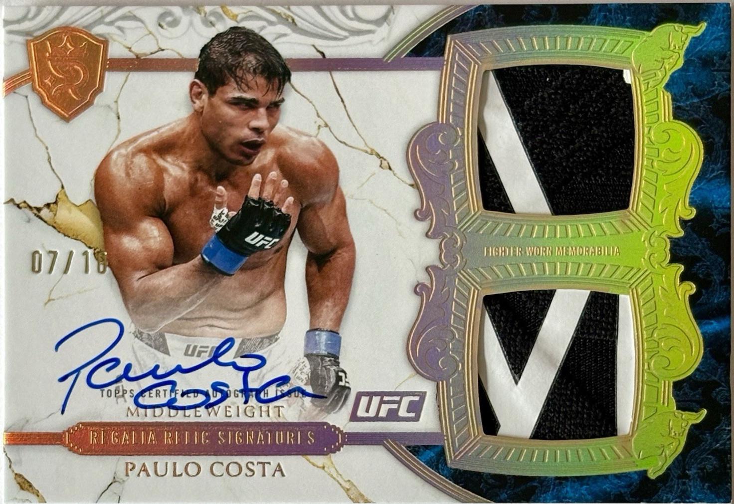 Paulo Costa 2025 Topps Royalty UFC Regalia Relic Signatures #RRS-PC Gold