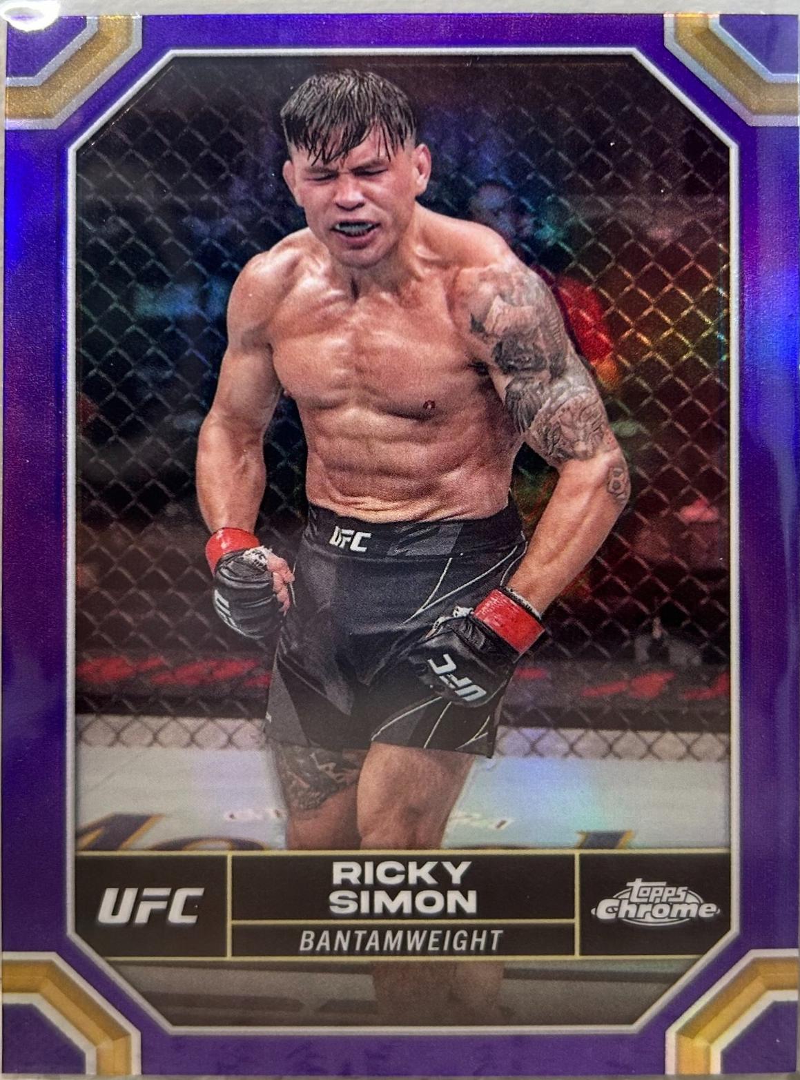 Ricky Simon 2024 Topps Chrome UFC Base #163 Purple Refractor