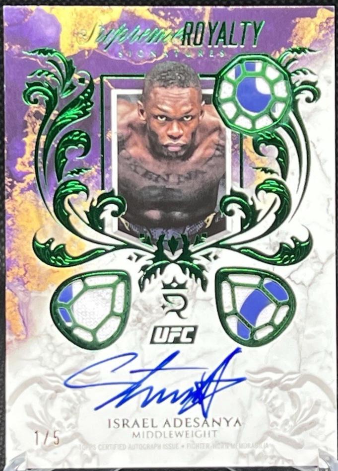 Israel Adesanya 2025 Topps Royalty UFC Supreme Royalty Signatures #SUR-IA Green