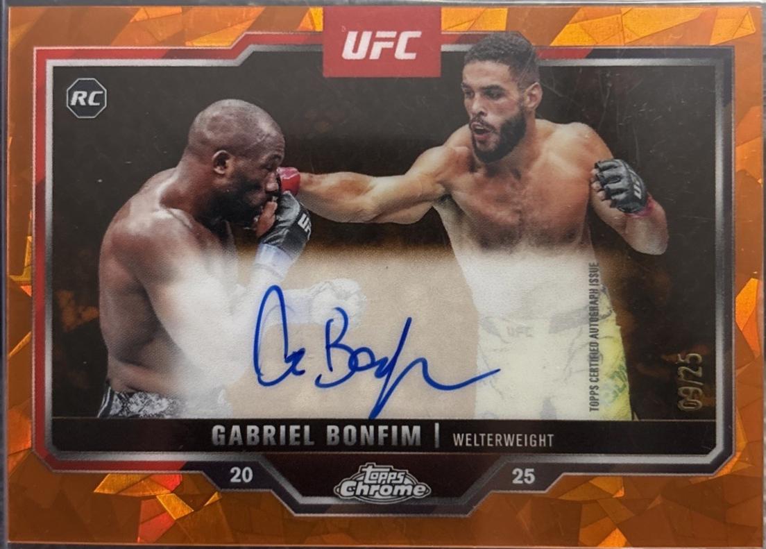 Gabriel Bonfim 2025 Topps Chrome Sapphire UFC Chrome Rookie Autographs Sapphire #CRA-GB Orange Sapphire