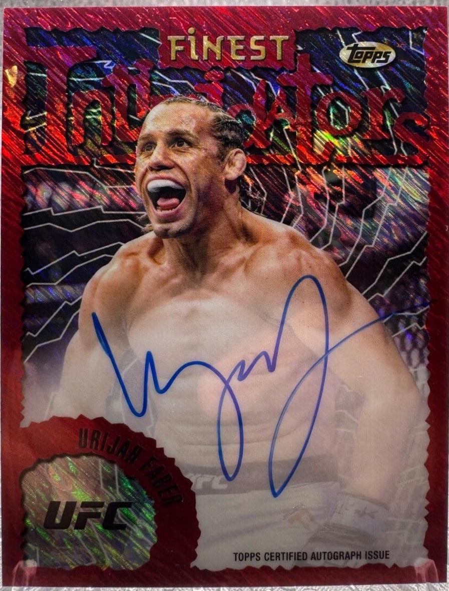 Urijah Faber 2024 Topps Finest UFC Intimidators Autographs #IA-UFR Red Shimmer Refractor