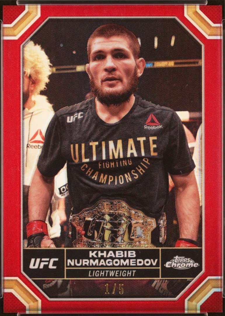 Khabib Nurmagomedov 2024 Topps Chrome UFC Base #112 Red Refractor