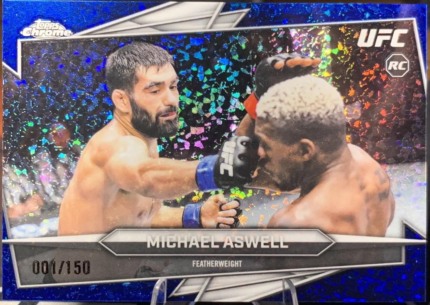 Michael Aswell 2026 Topps Chrome UFC Base #11 Blue Mini Diamonds Refractor