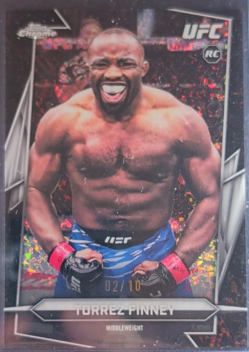 Torrez Finney 2026 Topps Chrome UFC Base #166 Black Mini Diamonds Refractor