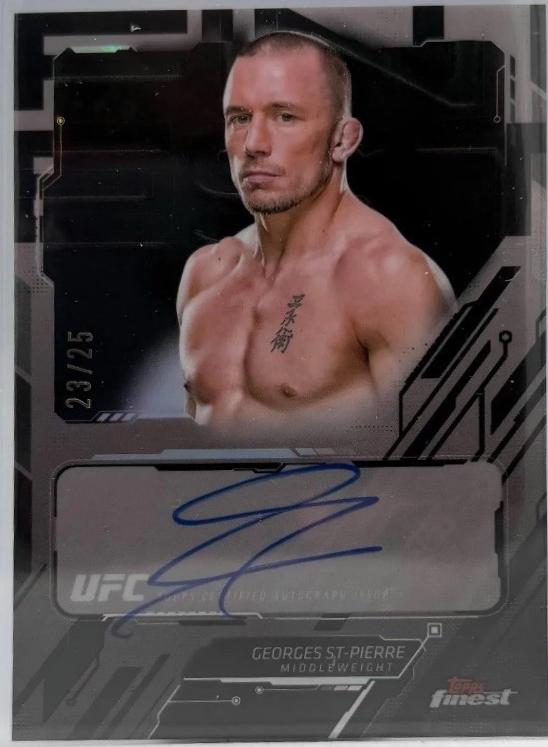 Georges St-Pierre 2025 Topps Finest UFC The Finest #TFA-GS Black Refractor